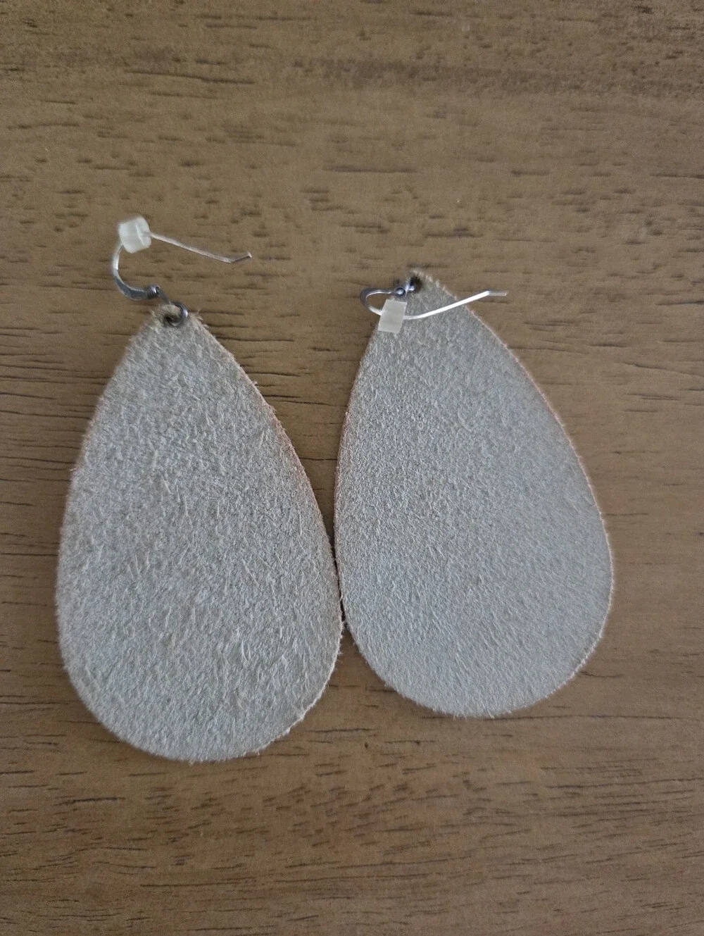 Platinum Nickel & Suede Teardrop Earrings